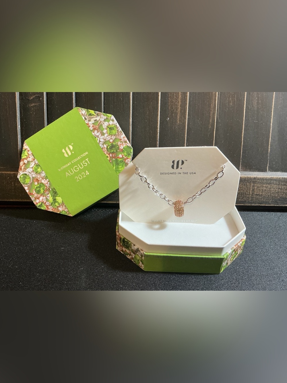 August 2024 Silver Chain Necklace with Rose Gold Accent